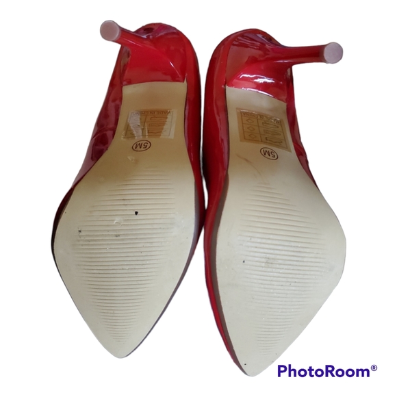LE CHATEAU Red Patent High Heels Shoes Pumps - Size 5 / 35 - Picture 4 of 4